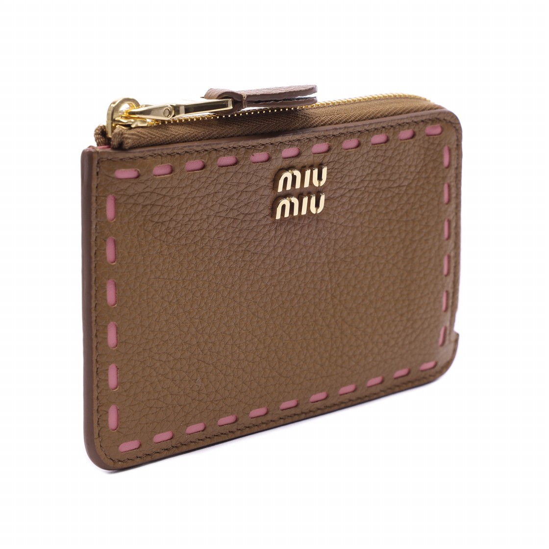 [25% 쿠폰] 미우 미우 마테라쎄 나파 레더 카드 홀더 카멜 핑크([25% 쿠폰] Miu Miu Matelasse Nappa Leather Card Holder Camel Pink) - 3