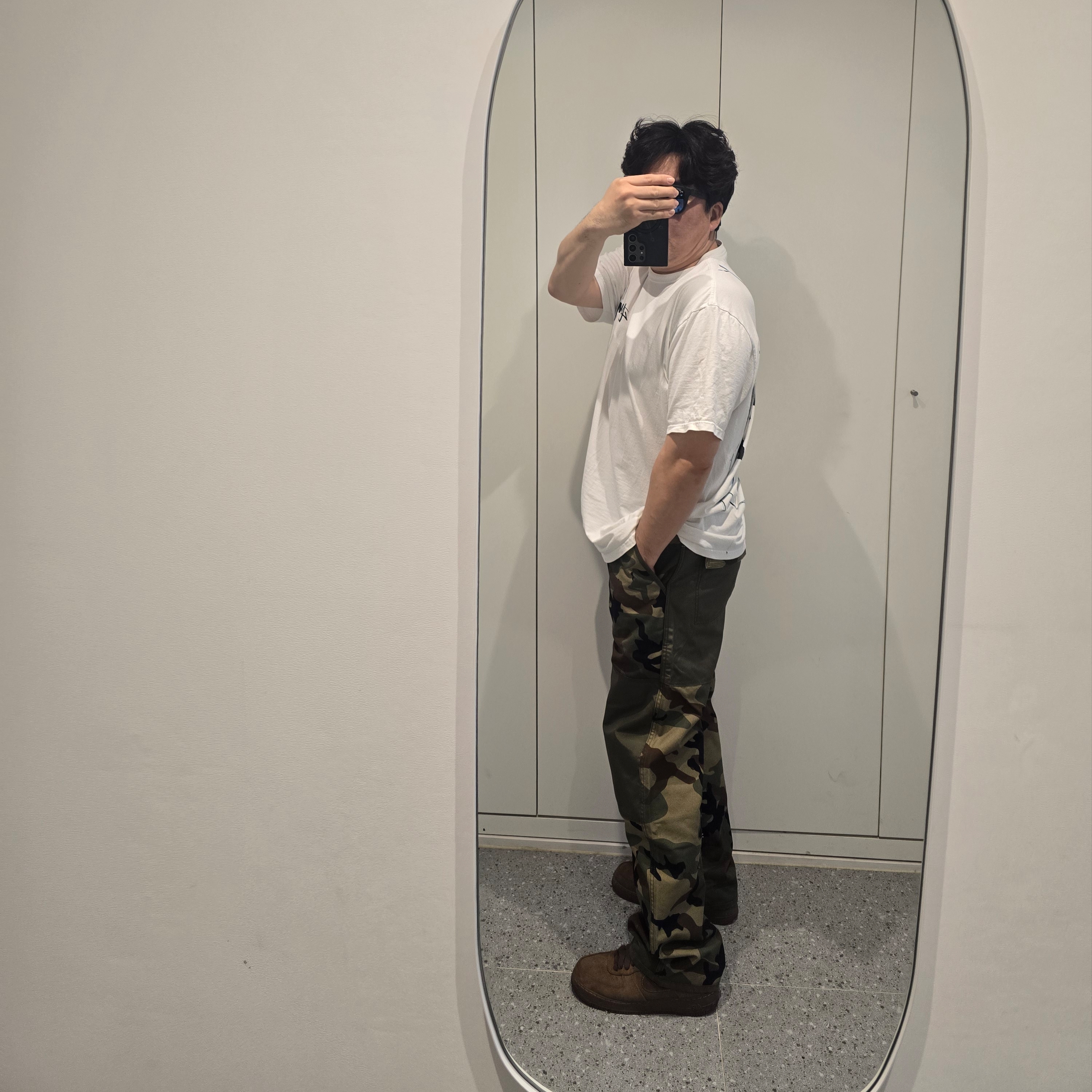 Stussy Utility Pants Woodland Camo 착용 스타일 - 1
