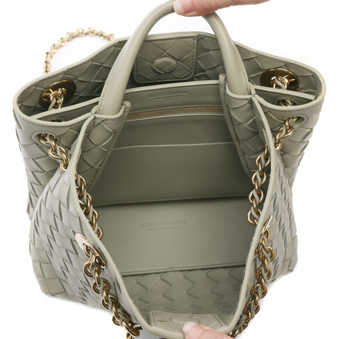 [15% 쿠폰] 보테가 베네타 스몰 체인 안디아모 트래버틴([15% 쿠폰] Bottega Veneta Small Chain Andiamo Travertine) - 5