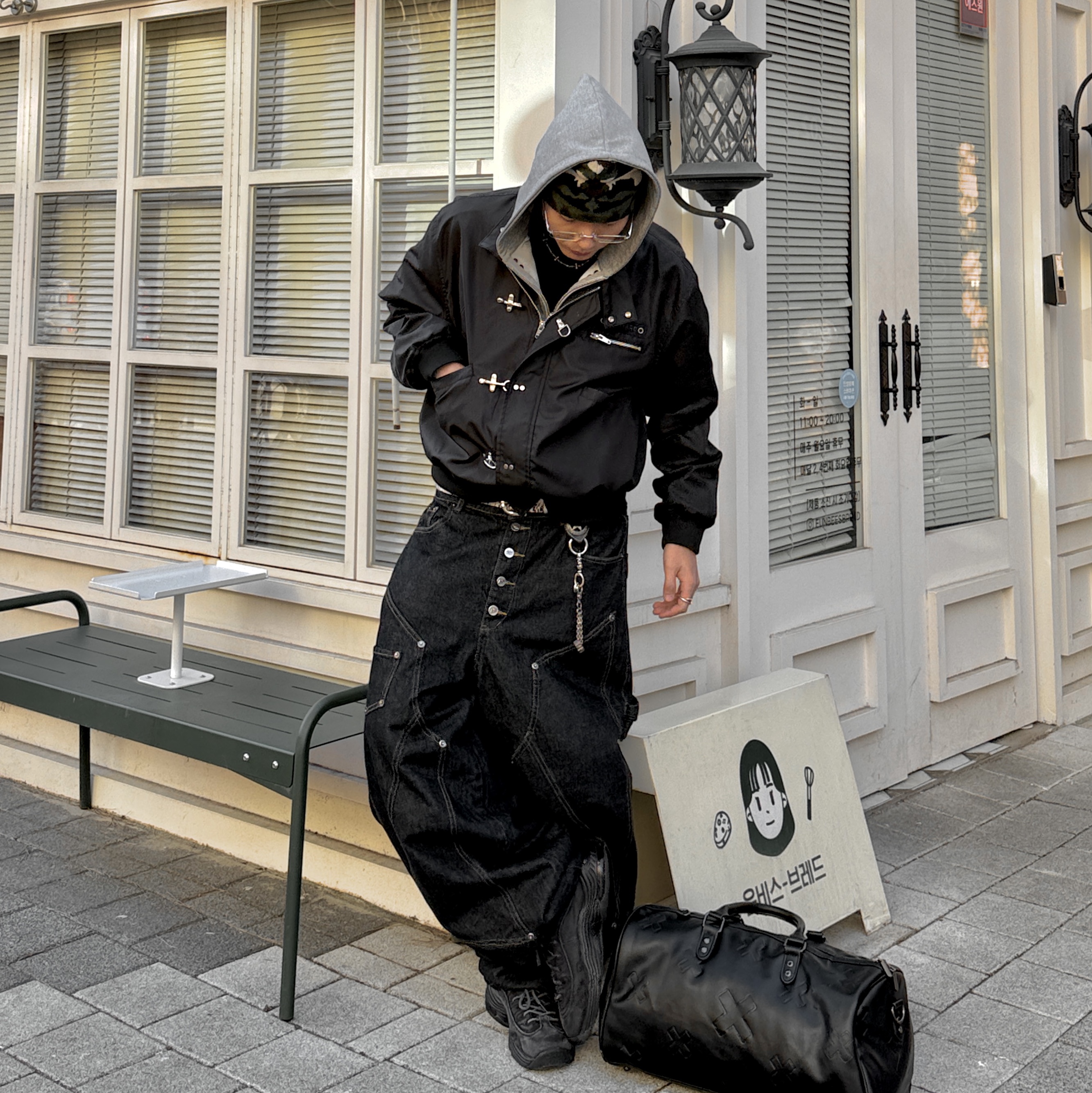 Nike x Stussy Air Penny II Black 착용 스타일 - 3