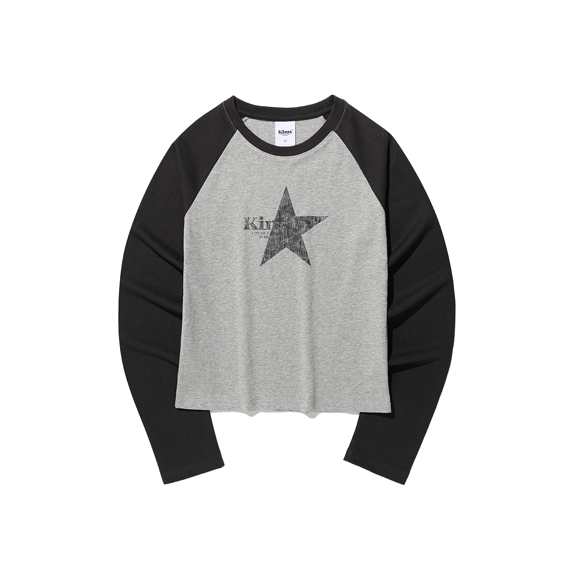 KIB6SFT554ACG Kims Fresh Cotton Market Bam Star Raglan LS Tee Charcoal(Grey)