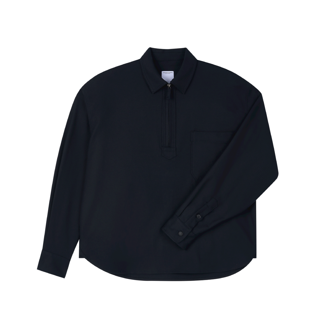 홍우성 하프 지퍼 필드 셔츠 다크 네이비(Hongwoosung Half-Zip Field Shirt Dark Navy)