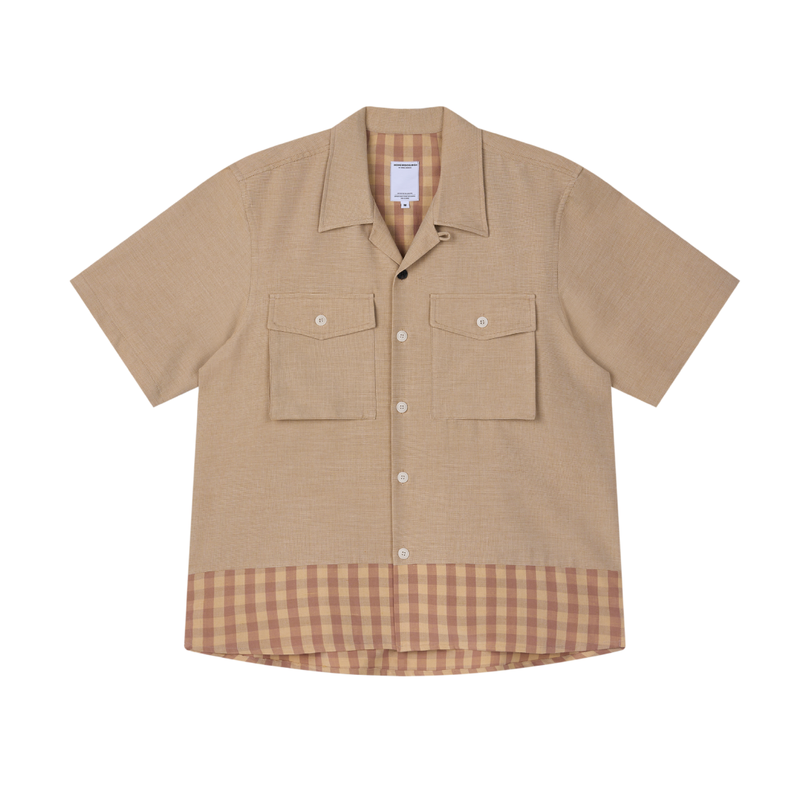 SS26SSH021BN Hongwoosung Check Panel Shirt Brown
