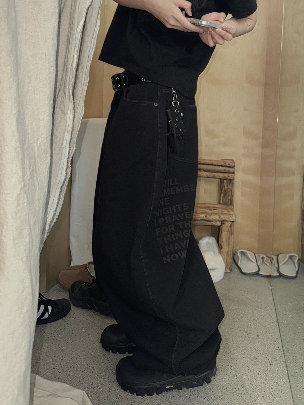 Mischief Rhombus Ball Cap Black 착용 스타일 - 2