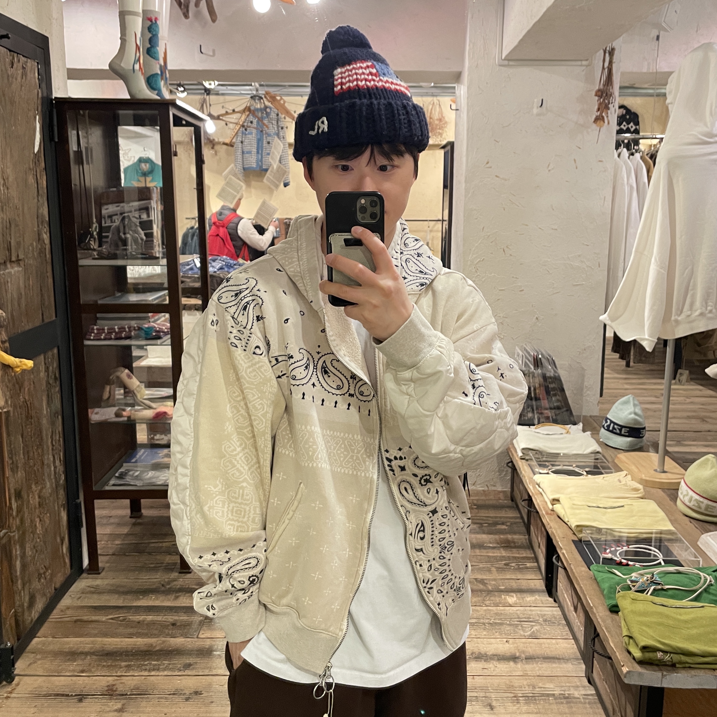 Kapital Fleece Bandana Bivouac Hooded Blouson Kinari 착용 스타일