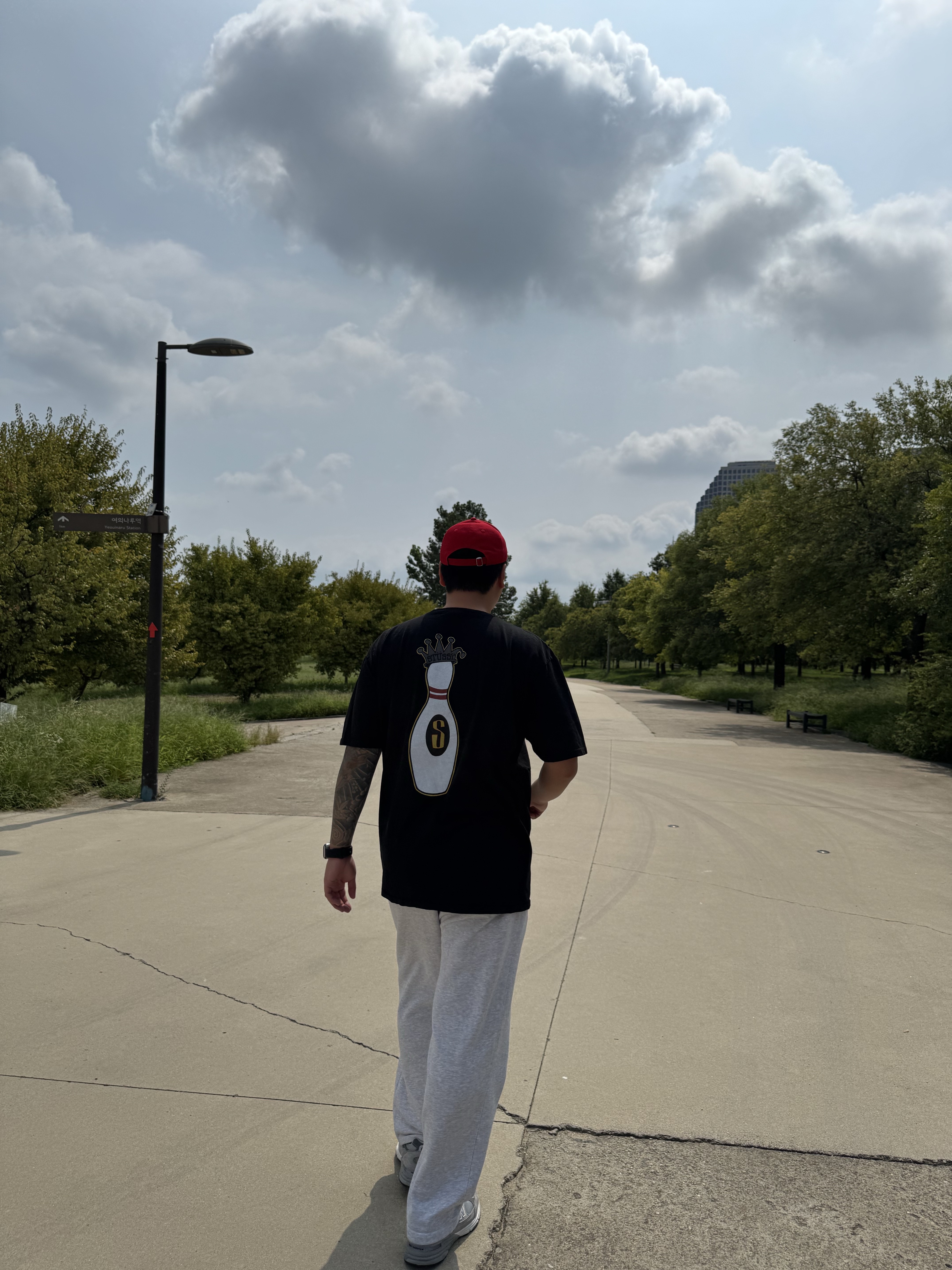 Stussy DNA Pigment Dyed T-Shirt Black, The North Face Big Shot Jet Black 착용 스타일 - 8