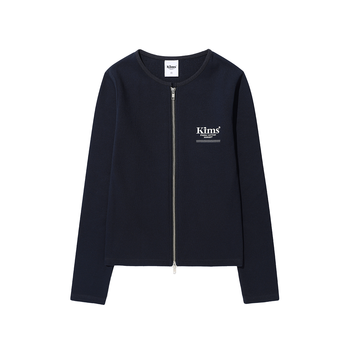 KIB6SFB960ANV Kims Fresh Cotton Market Mini Bam Line Zip Cardigan Navy