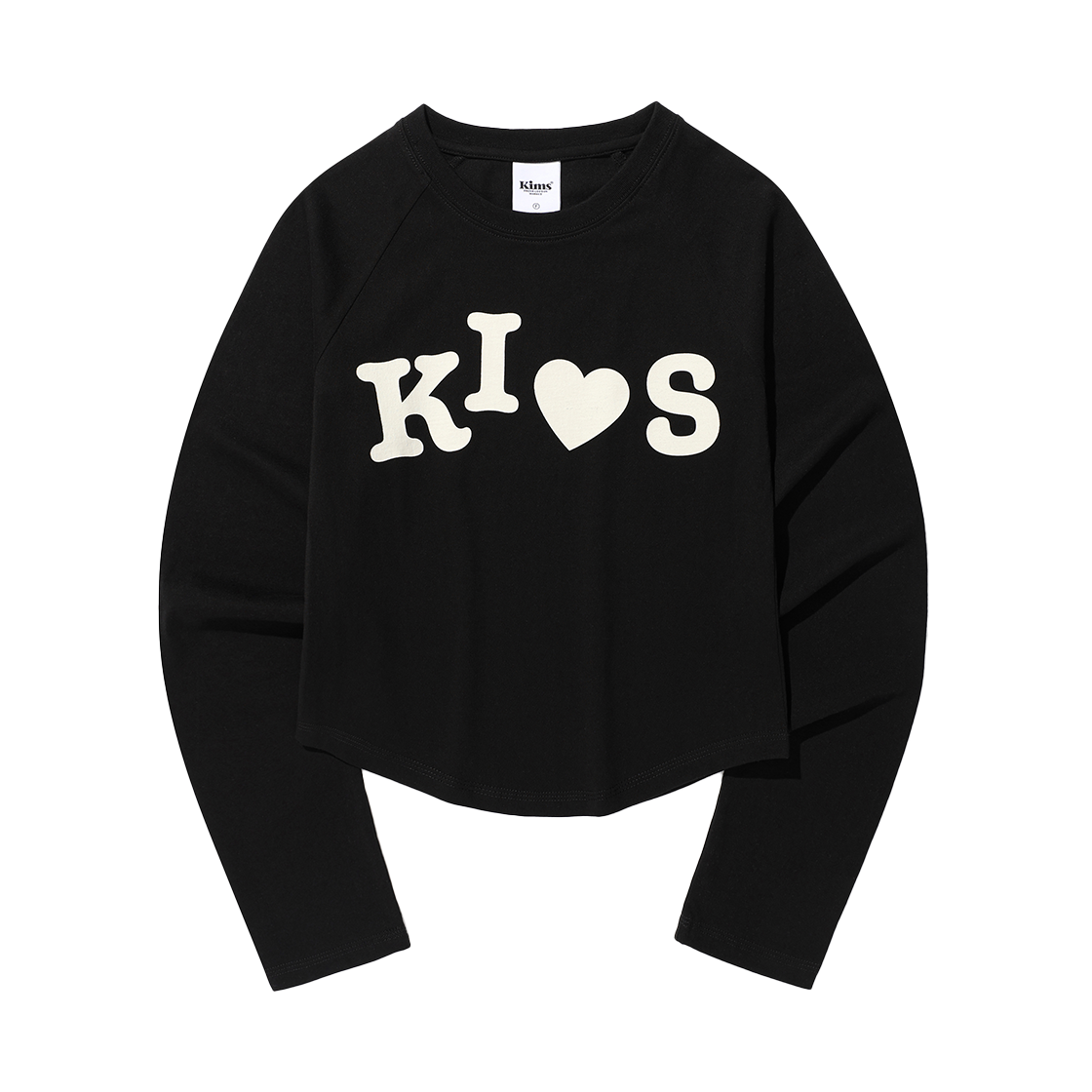 KIB6SFT556ABK Kims Fresh Cotton Market Bumpy Kiss Raglan LS Tee Black