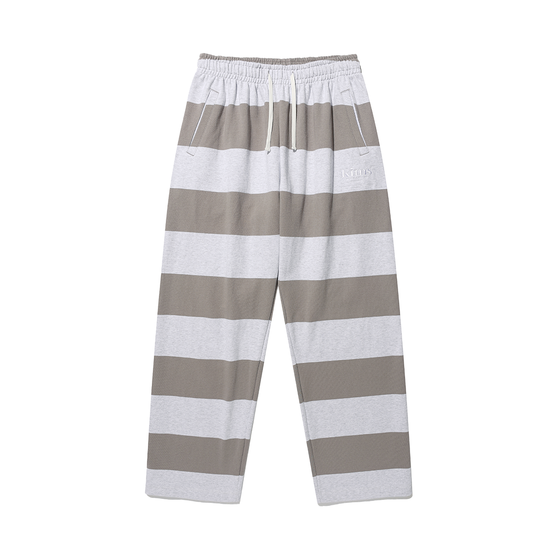 KIB6SUPP00AGR Kims Fresh Cotton Market Bold Stripe Sweatpants Grey