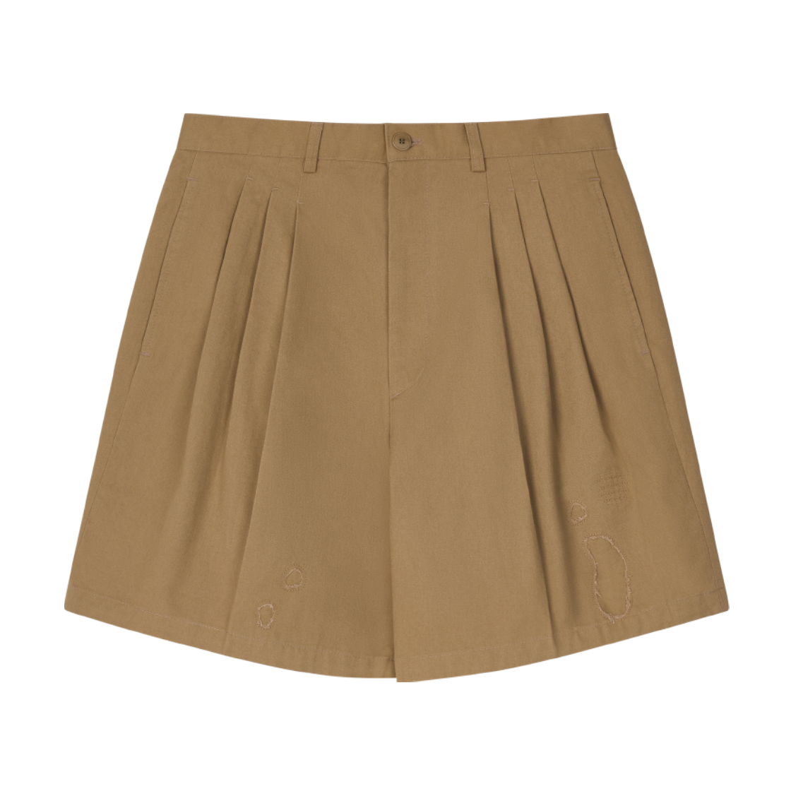 홍우성 리페어드 3 플리츠 쇼츠 베이지(Hongwoosung Repaired 3 Pleat Shorts Beige)