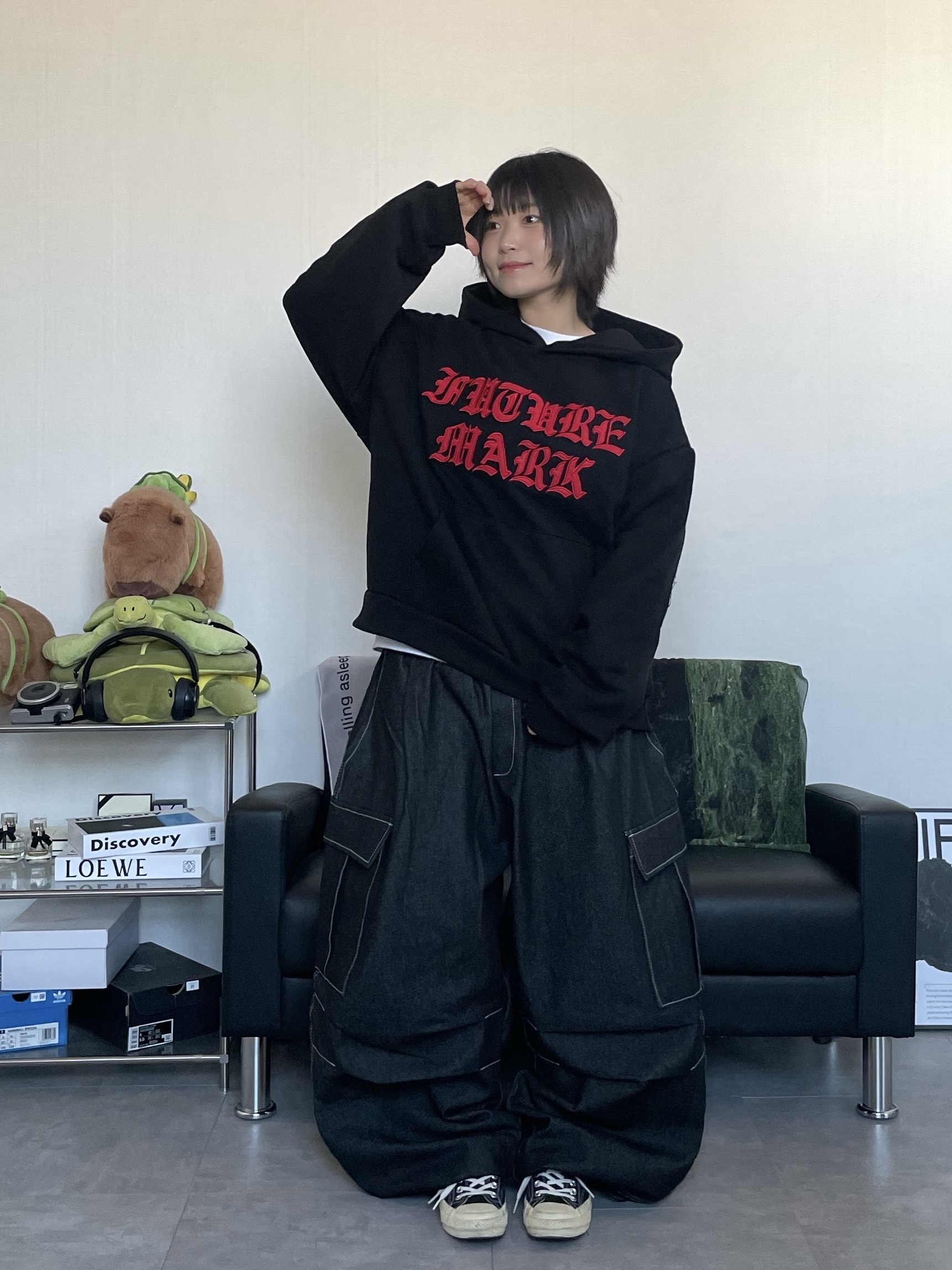 Converse x Play Comme des Garcons Chuck 70 Ox Black 착용 스타일 - 7