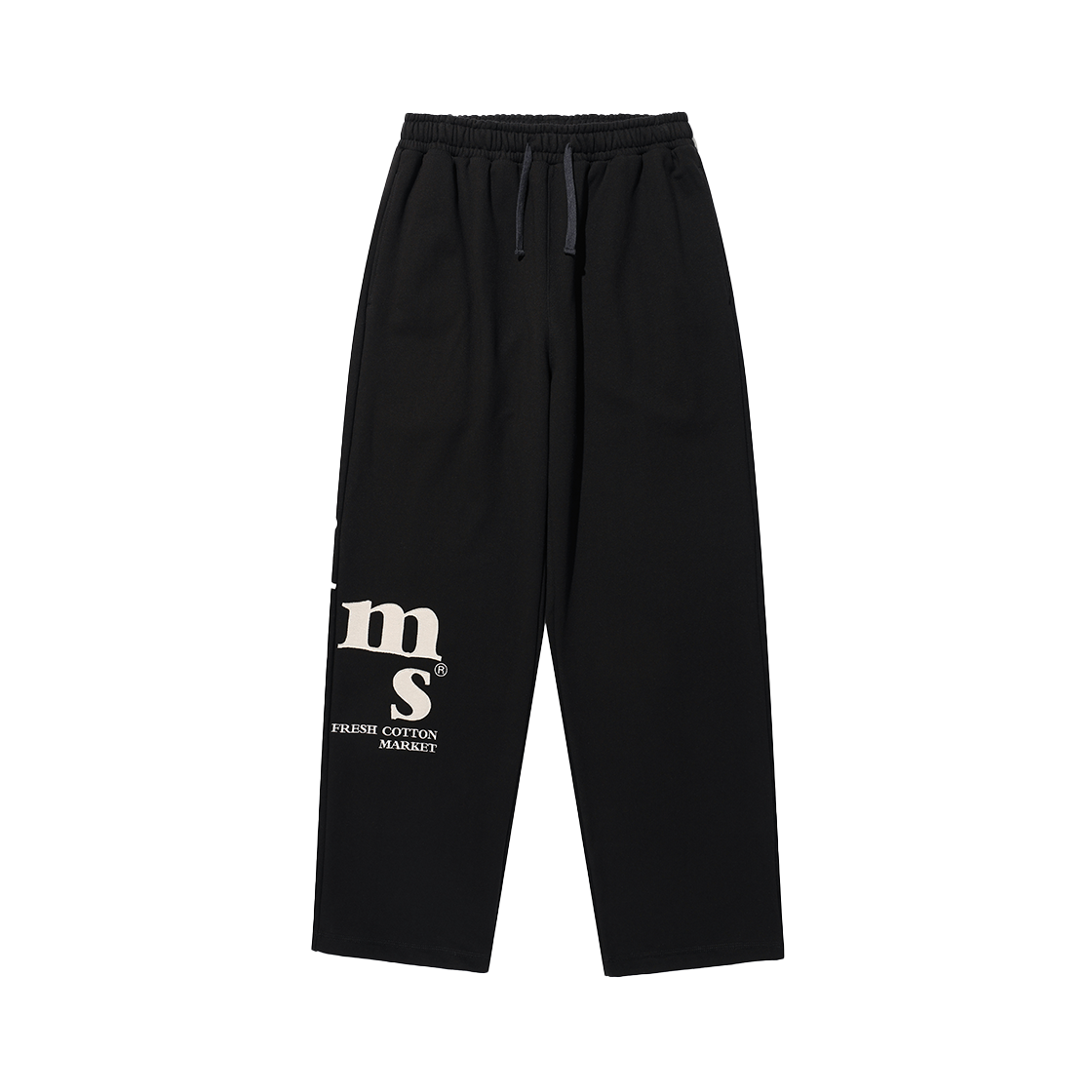 KIB6SUPP01ABK Kims Fresh Cotton Market Messy Alpha App Sweatpants Black