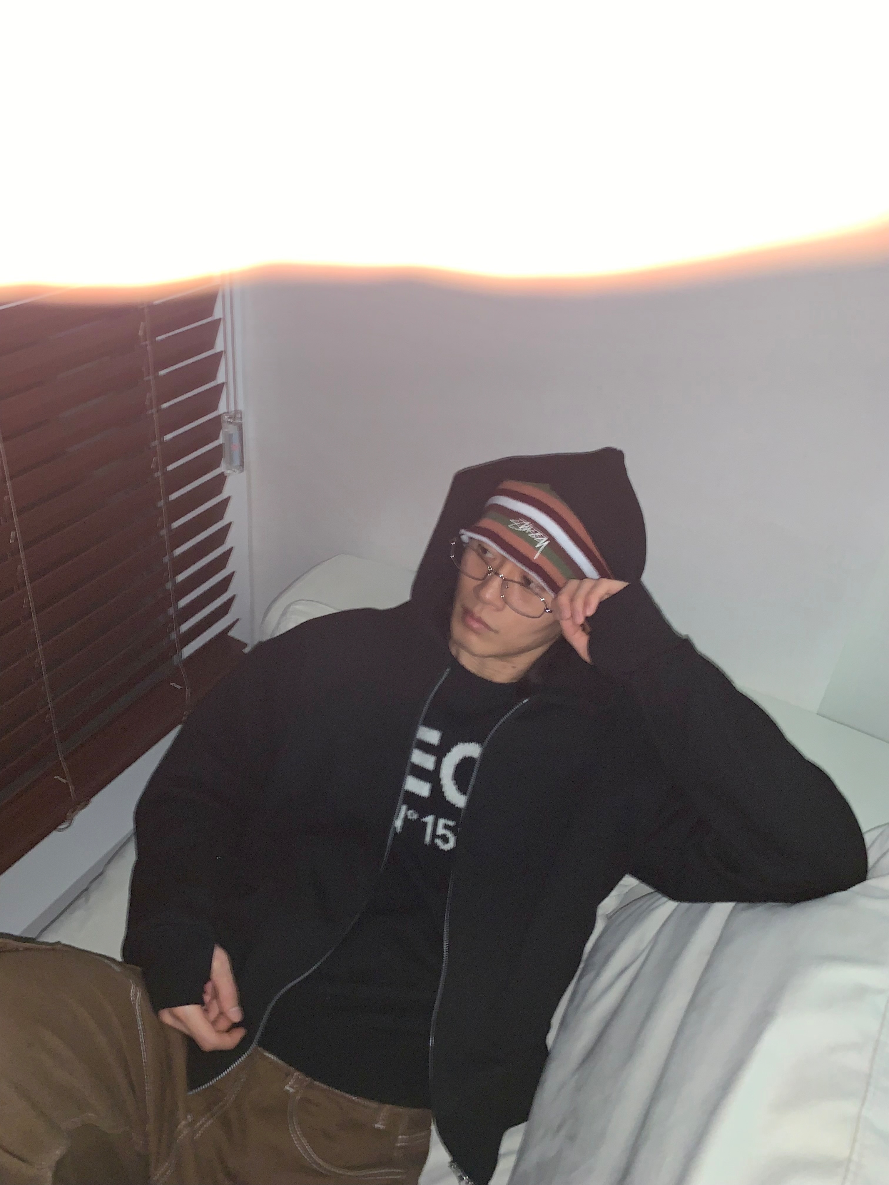 Stussy Skullcap Smooth Stock Striped Brown 착용 스타일 - 3