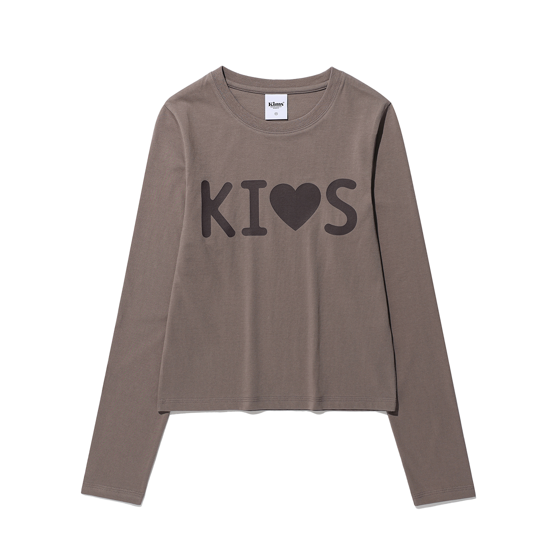 KIB6SFT551AGR Kims Fresh Cotton Market Flat Kiss Logo LS Tee Grey