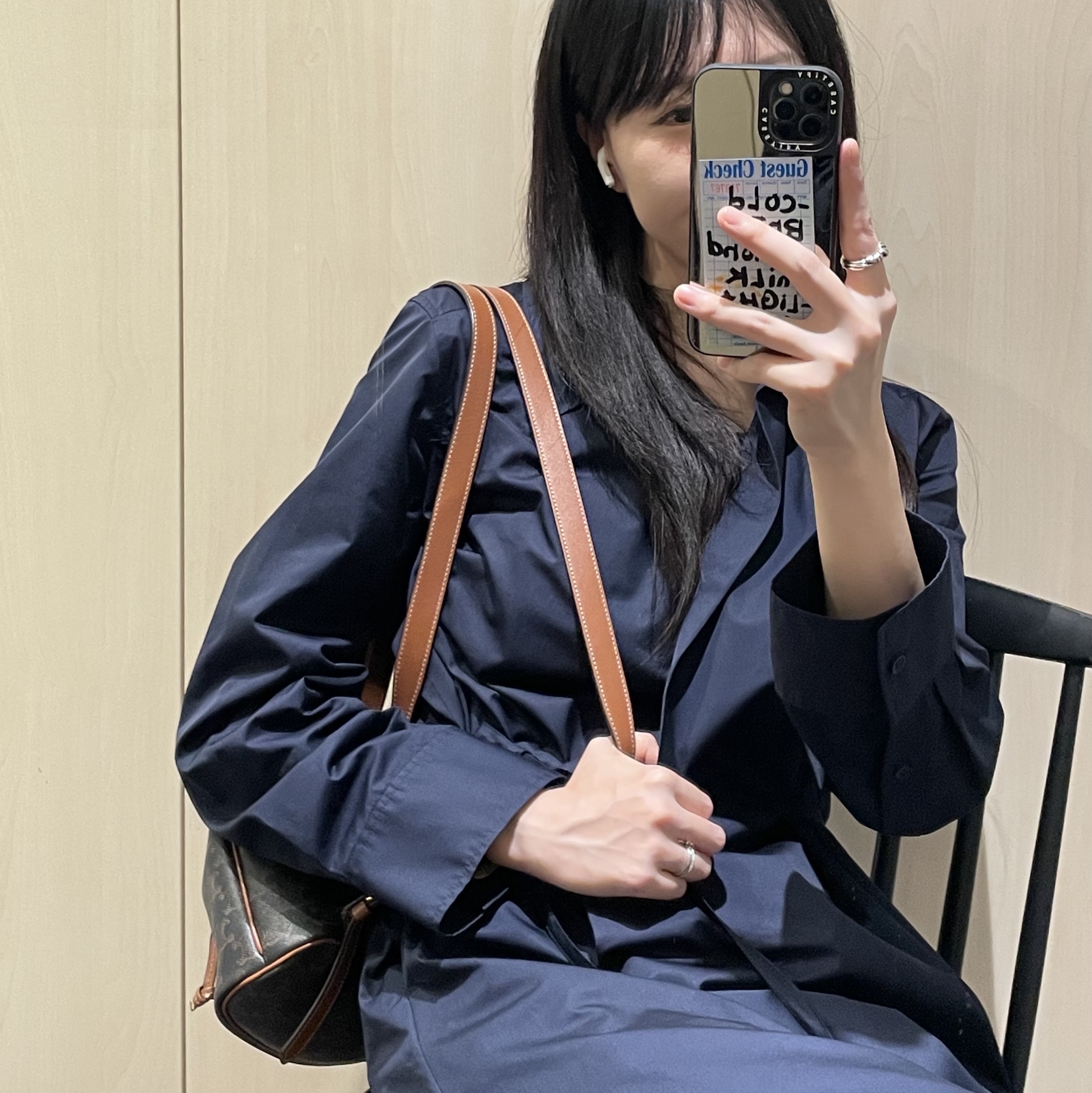 Celine Mini Backpack Folco in Triomphe Canvas and Calfskin Tan 착용 스타일