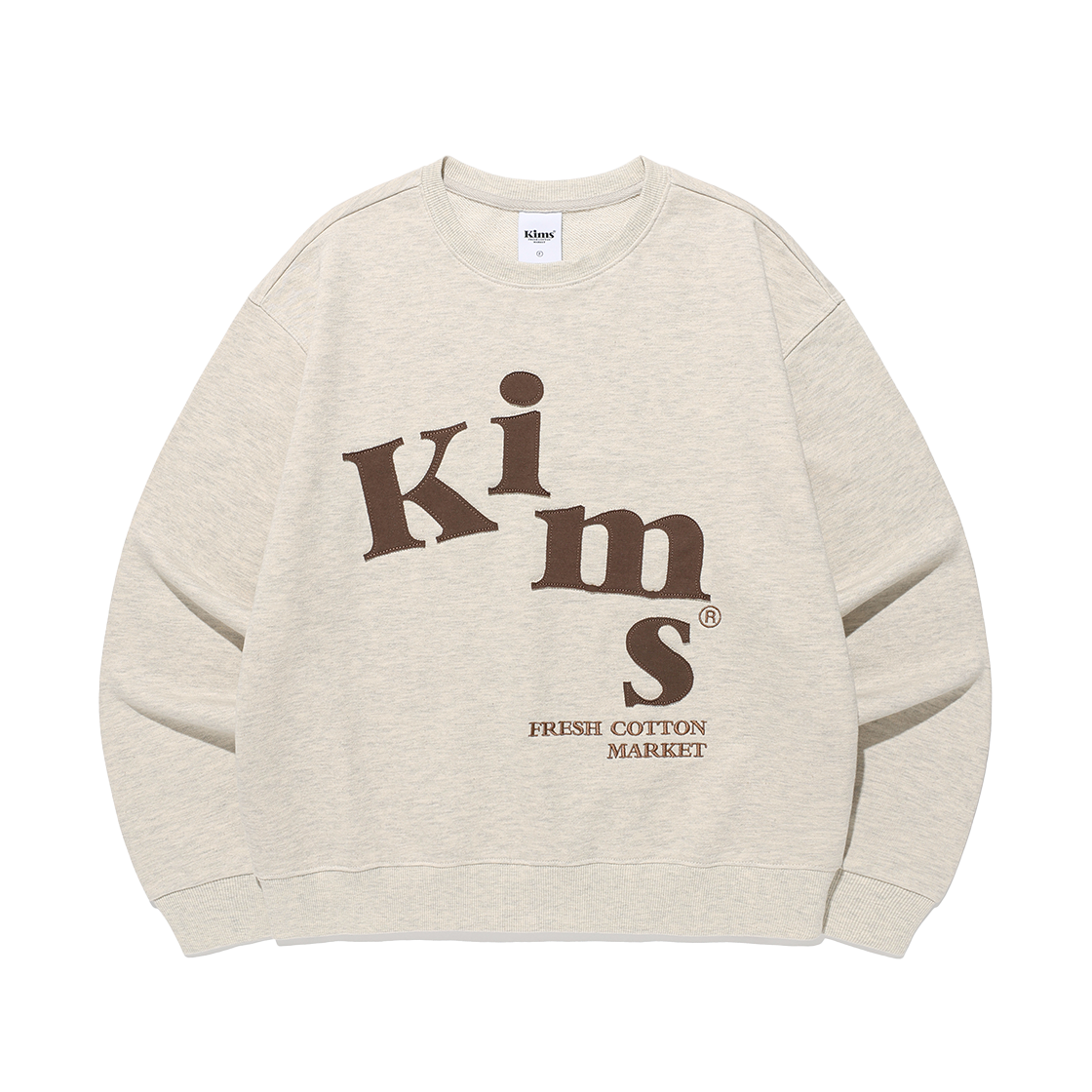 KIB6SFM449AOT Kims Fresh Cotton Market Messy Alpha App Sweatshirt Oatmeal