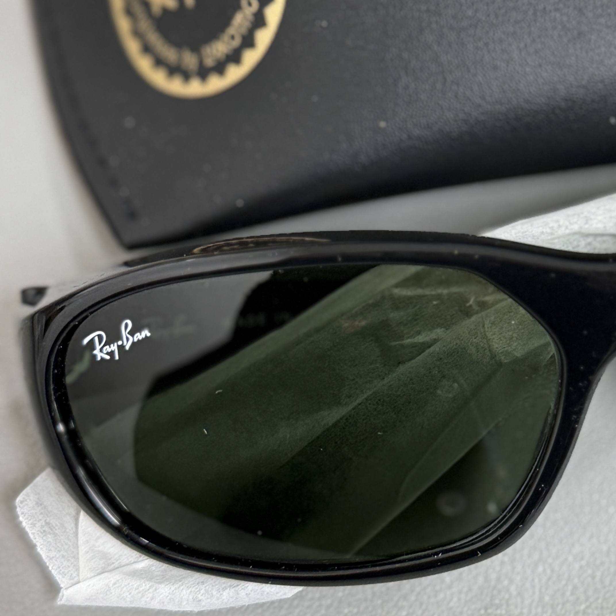 Ray-Ban DADDY-O II Polished Black Frame Green Classic G-15 Lenses 착용 스타일