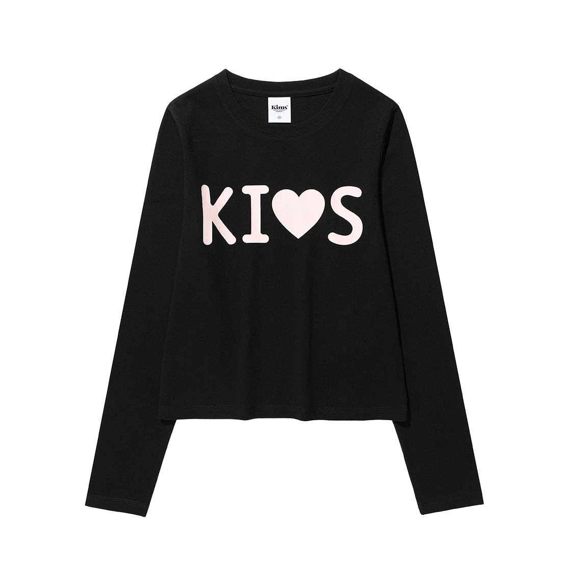 KIB6SFT551ABK Kims Fresh Cotton Market Flat Kiss Logo LS Tee Black