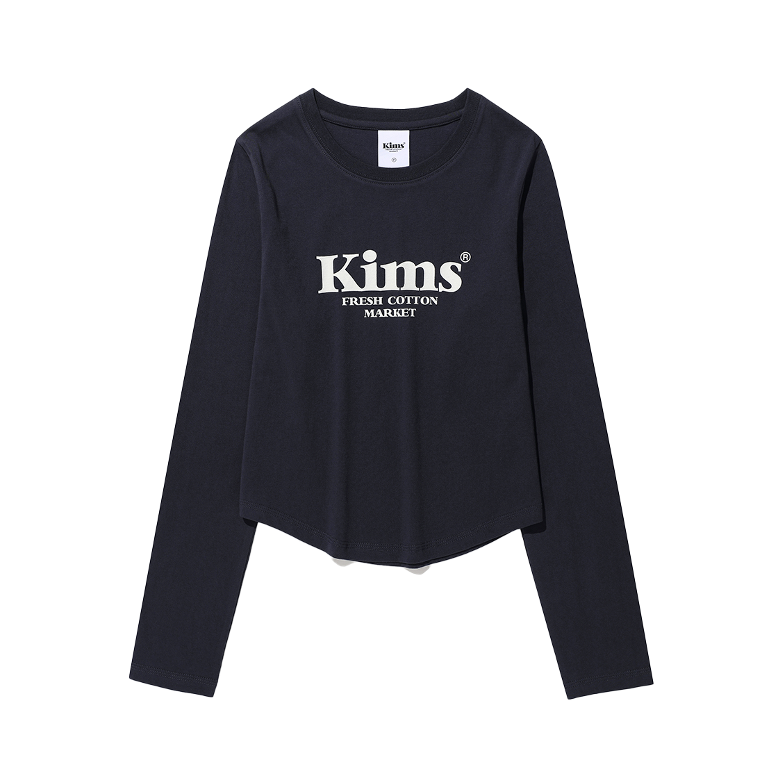 KIB6SFT550ANV Kims Fresh Cotton Market Kims Bam Logo LS Tee Navy