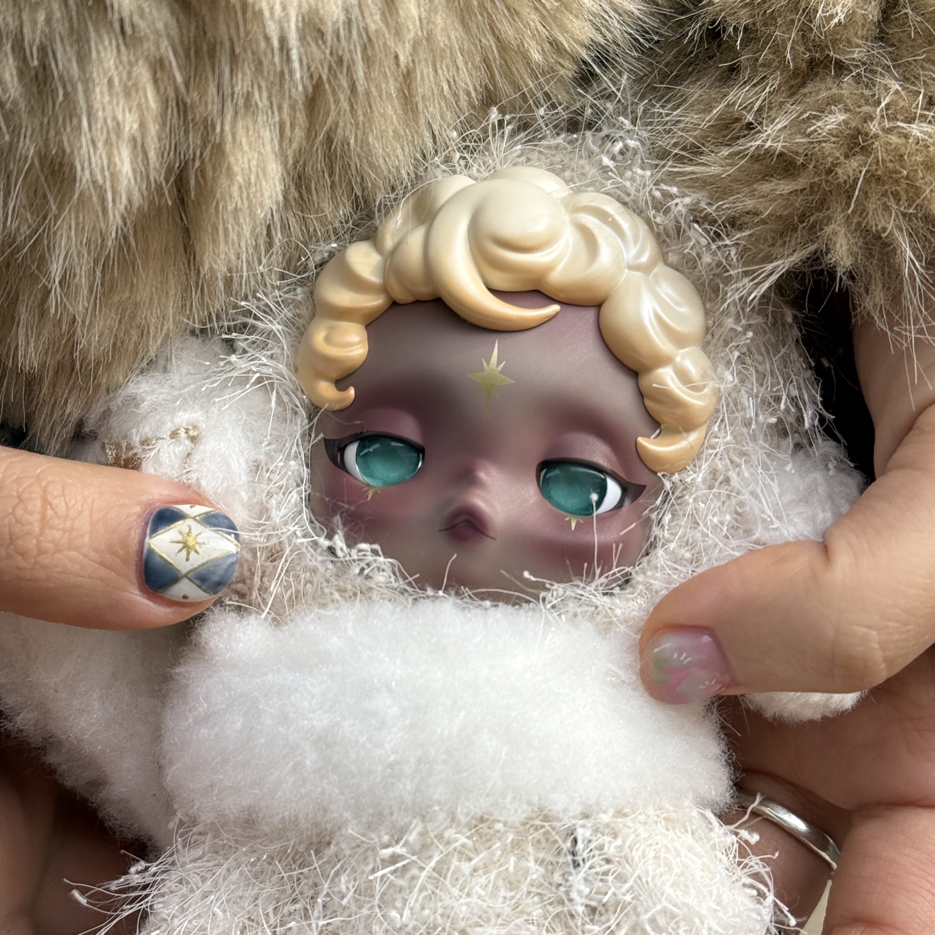 Pop Mart Skullpanda You Found Me ! Series Plush Doll Pendant Sandman (Opened Case) 착용 스타일 - 4