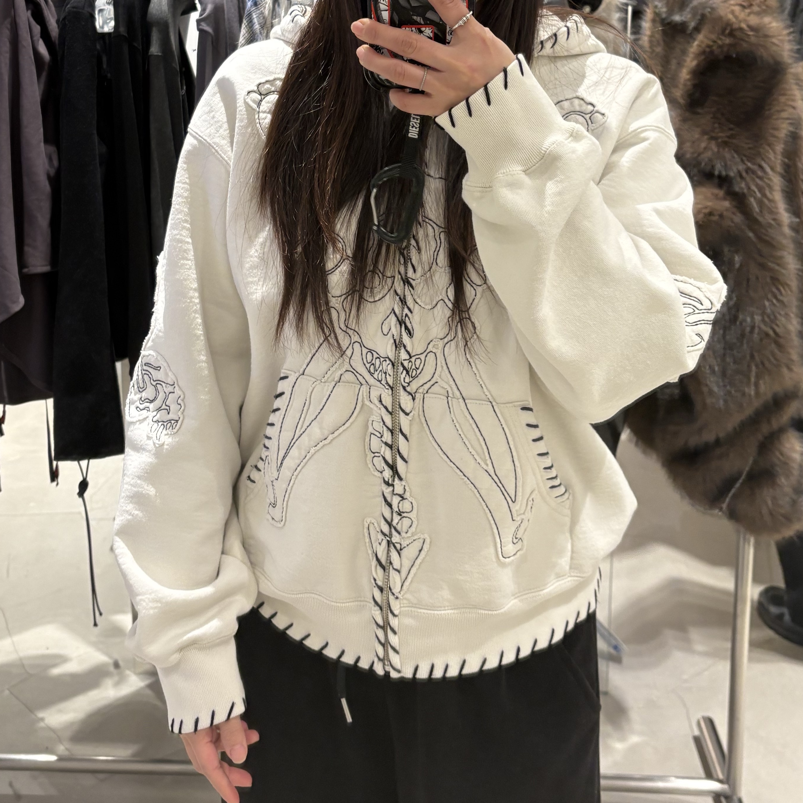 Supreme x Y's by Yohji Yamamoto Zip Up Hooded Sweatshirt White - 25FW 착용 스타일