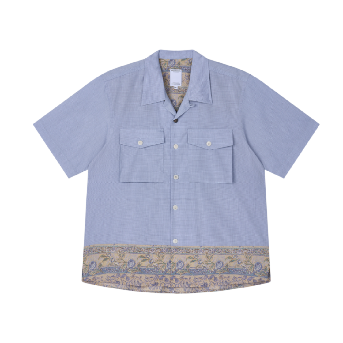 SS26SSH021BC Hongwoosung Paisley Panel Shirt Blue Check