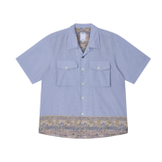 Hongwoosung Paisley Panel Shirt Blue Check