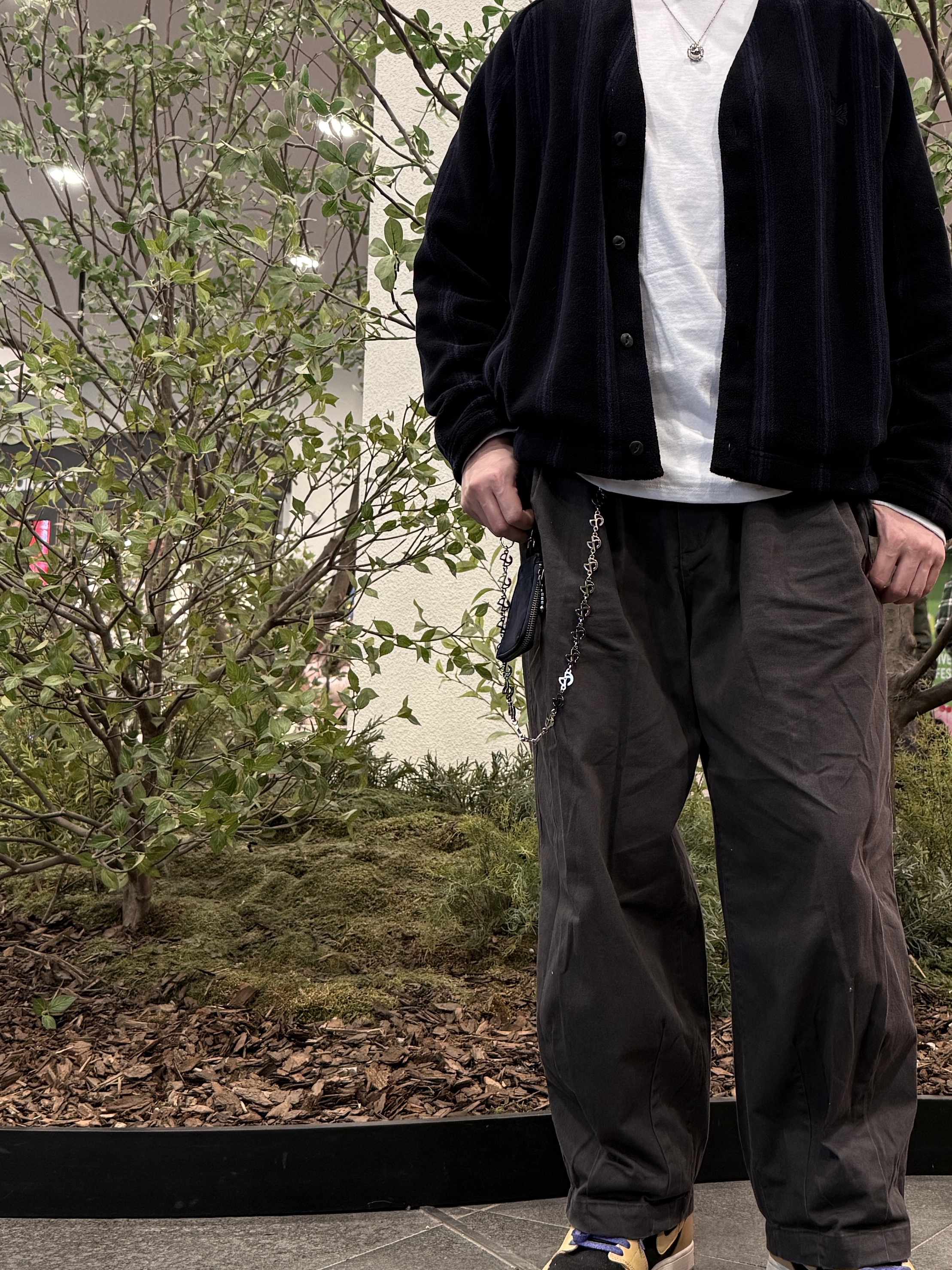 Uniqlo x Needles Fleece Oversized Cardigan Black - KR, Human Made Animal Necklace Tiger Yellow 착용 스타일
