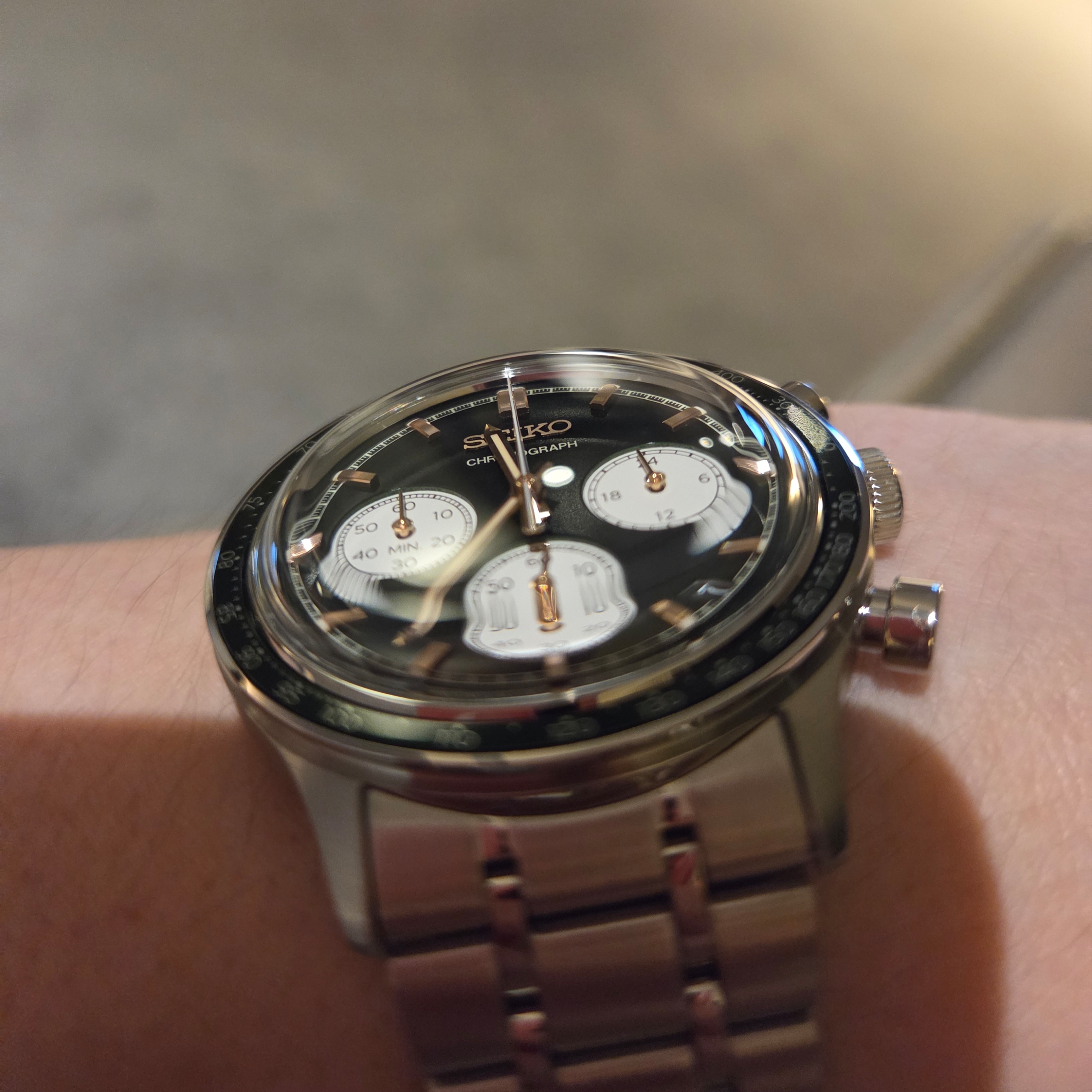Seiko SSB481/SBTR057 Stainless Steel Green 착용 스타일