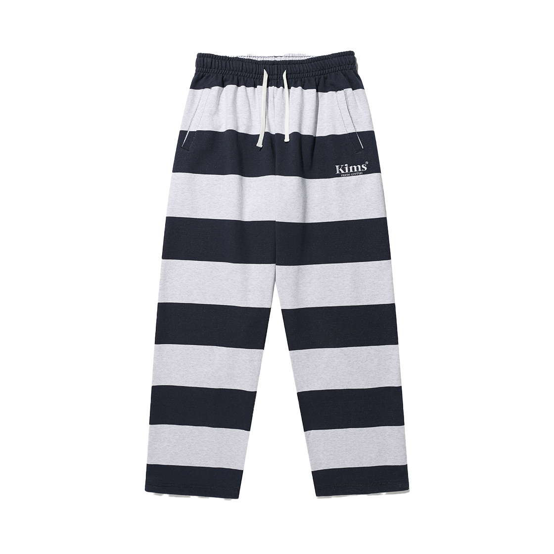 KIB6SUPP00ANV Kims Fresh Cotton Market Bold Stripe Sweatpants Navy