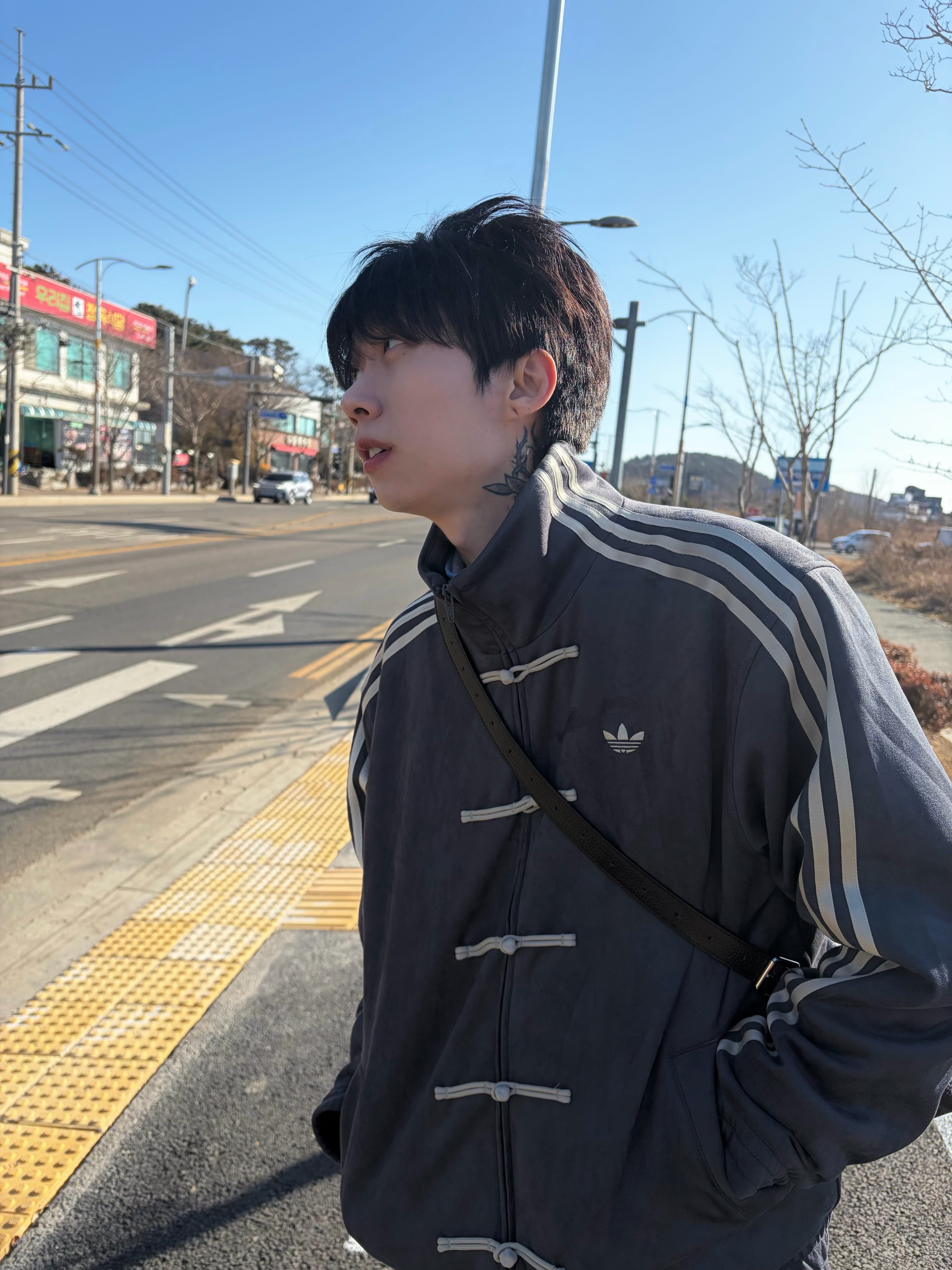 Adidas New Chinese Style Track Top Grey Six - KR Sizing 착용 스타일 - 2
