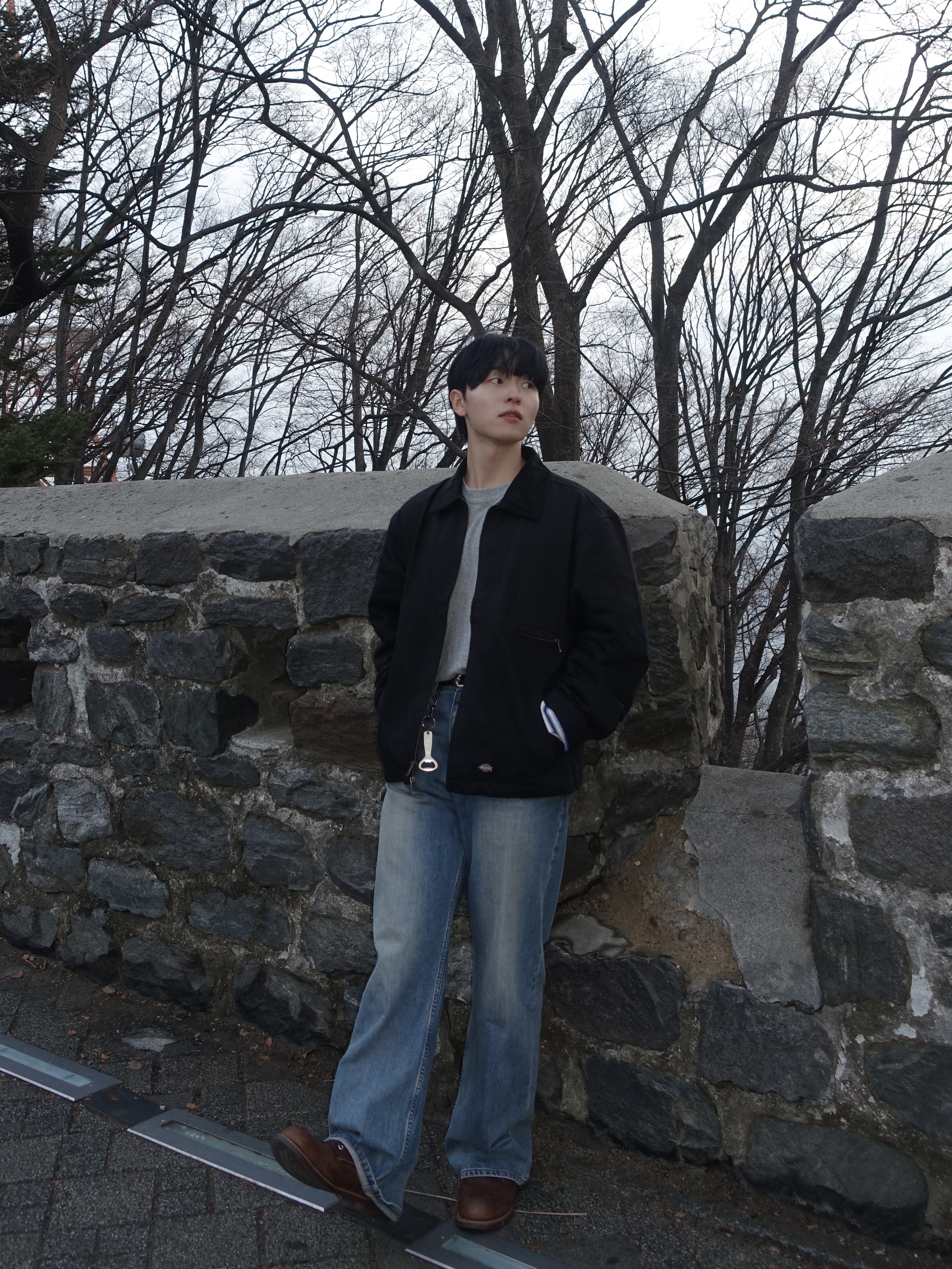 Red Wing Iron Ranger 8111 Amber Harness - D, Nonnod Terry Layered T-shirts Grey 착용 스타일 - 1