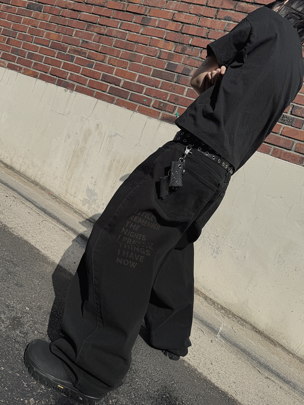 Mischief Rhombus Ball Cap Black 착용 스타일 - 3