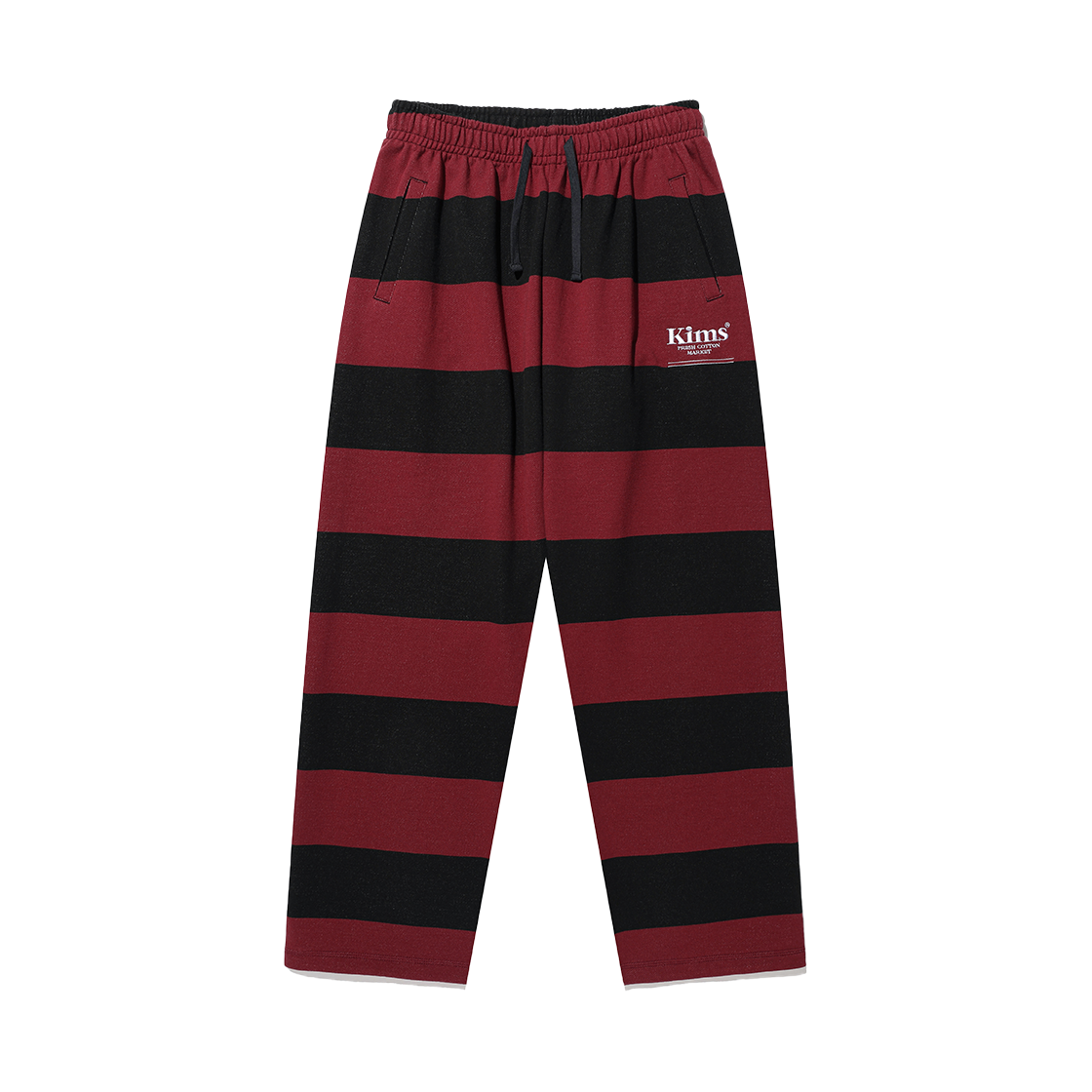 KIB6SUPP00ARE Kims Fresh Cotton Market Bold Stripe Sweatpants Red