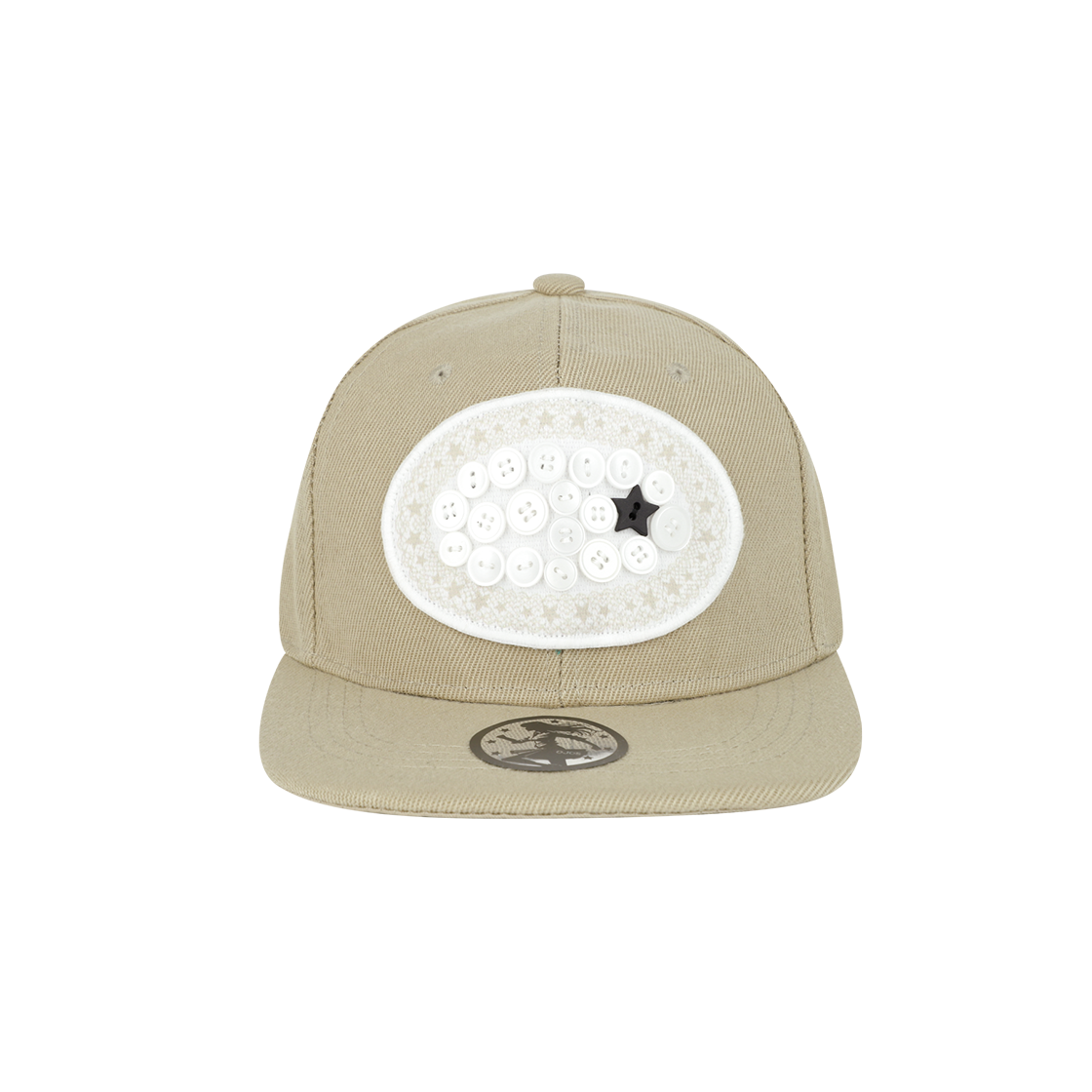 오호스 레이스 버튼 스냅백 베이지(OJOS Lace Button Snapback / Beige)