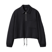 (W) Uniqlo x JW Anderson Half Zip Sweatshirt Black