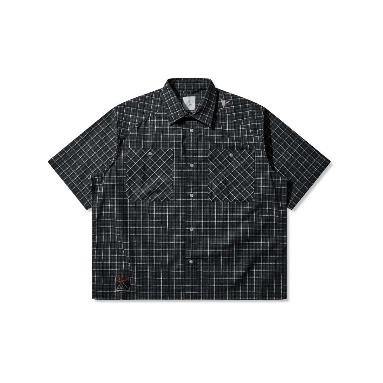 로아 에어 플로위브 프린티드 체크 숏 슬리브 셔츠 그레이 - 26SS(ROA Aair Floweave Printed Check Short Sleeve Shirt Grey - 26SS)