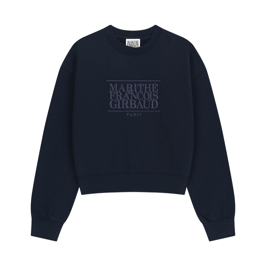 - (W) Marithe Francois Girbaud Classic Logo Crop Sweatshirt Navy