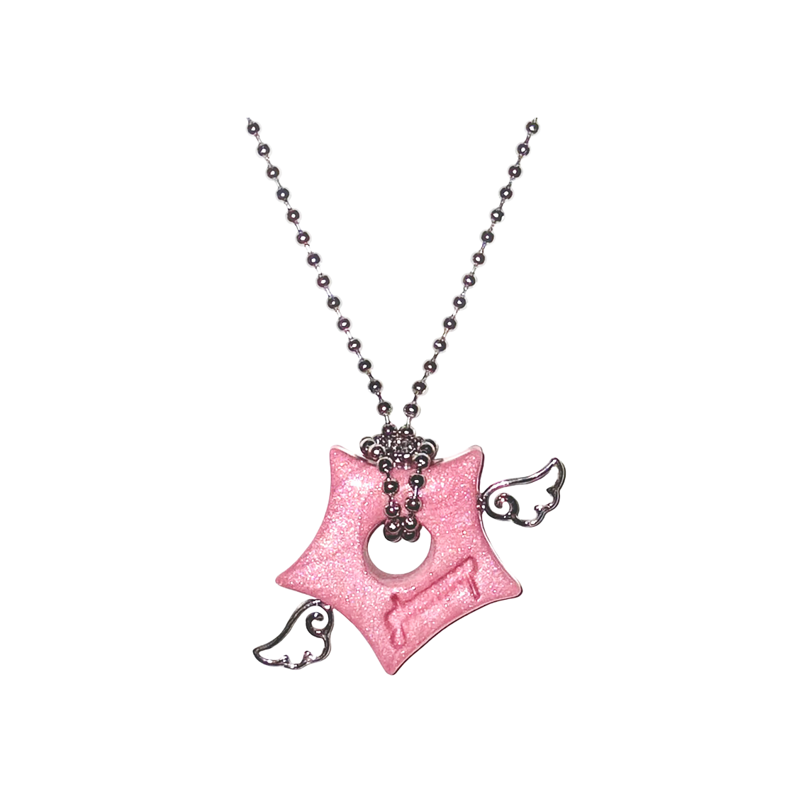 글리밉 글리밍 스타 윙 넥클리스 핑크(Gleameep Gleaming Star Wing Necklace Pink)