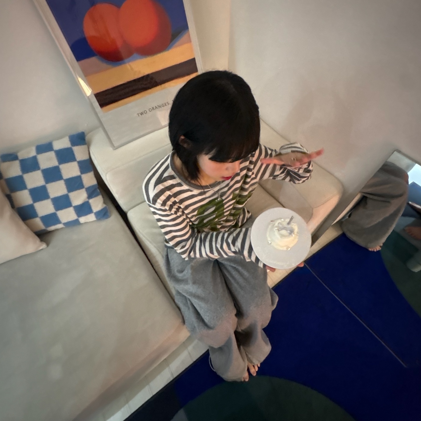 [KREAM 단독] Safarispot Ticketing Stripe Border Tee Gray, Vivienne Westwood Mini Bas Relief Pendant Silver 착용 스타일 - 1