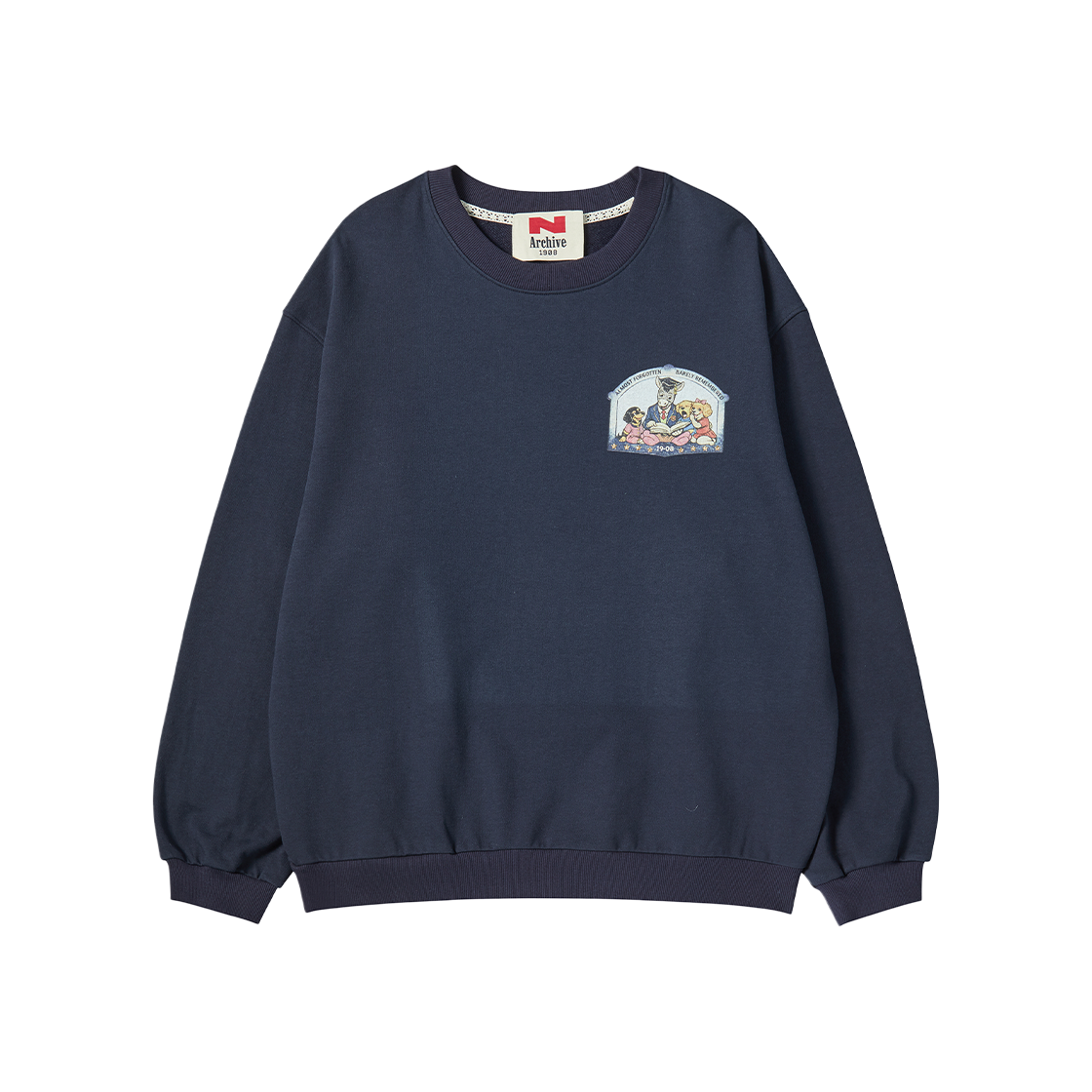 NV26SPCR04NV N ARCHIVE Glitter Star Vintage Sweat Shirt Navy