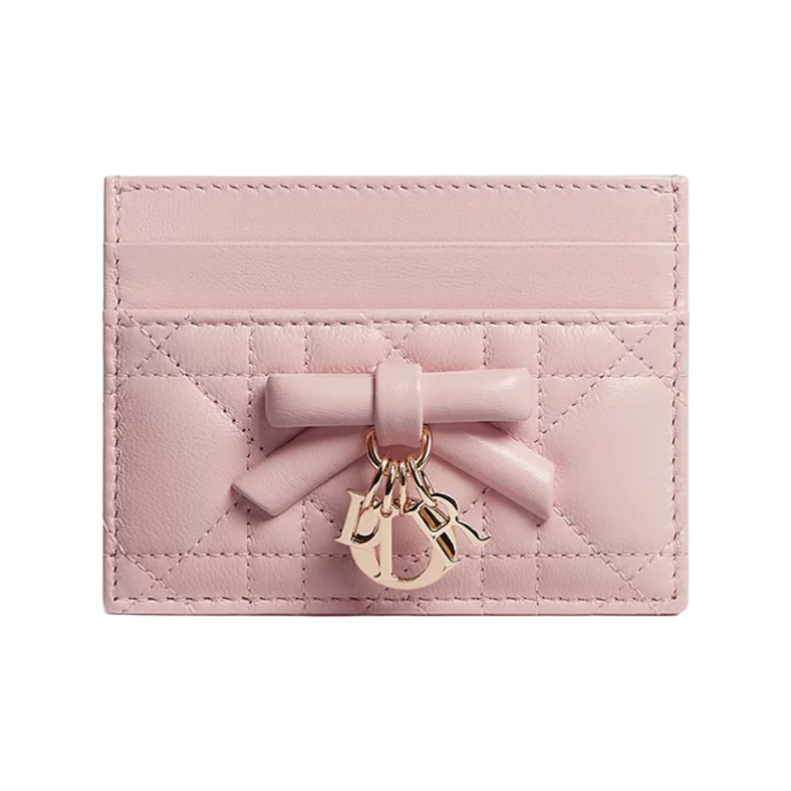 S2604OUQA-M19N Dior Lady Dior Freesia Card Holder Cannage Lambskin Rose Soupir
