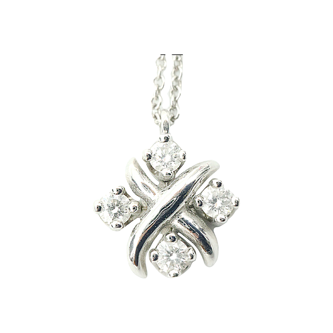 티파니 23349868 플래티늄 4P 다이아 티파니 목걸이(Tiffany & Co. Platinum 4P Diamond Co. Schlumberger Necklace) - 1