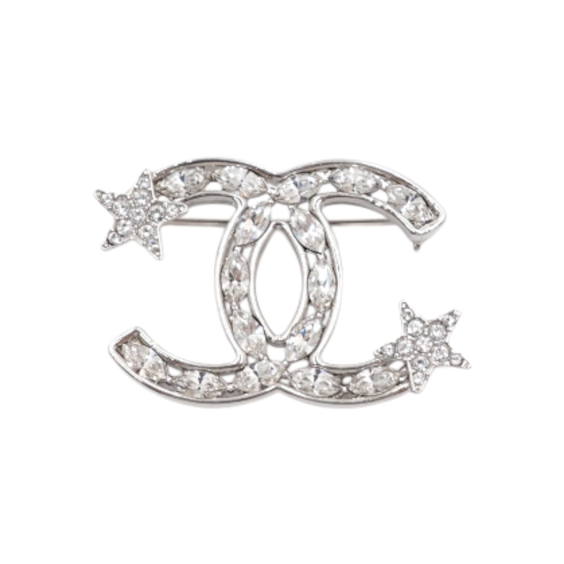 샤넬 AB3611 20시즌 은장 CC로고 크리스탈 별장식 브로치 aa59531(Chanel AB3611 20 Season Silver CC Logo Crystal Star Brooch) - 1