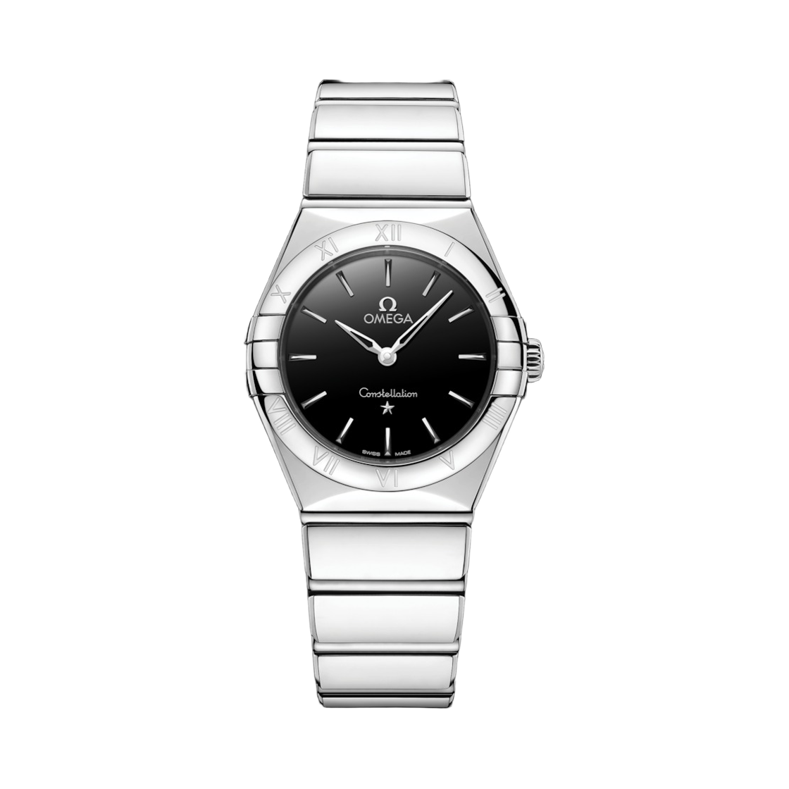 (W) 오메가 컨스텔레이션 쿼츠 28mm 스틸 블랙((W) Omega Constellation Quartz 28mm Steel Black)