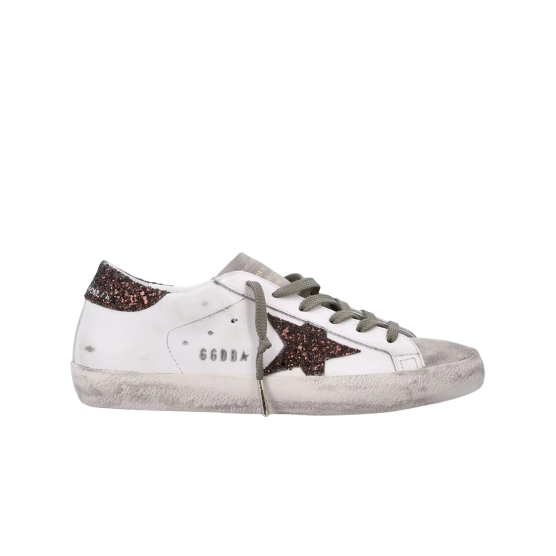 GWF00101-F008122-12386 (W) Golden Goose Superstar Sneakers Milk Brown Glitter
