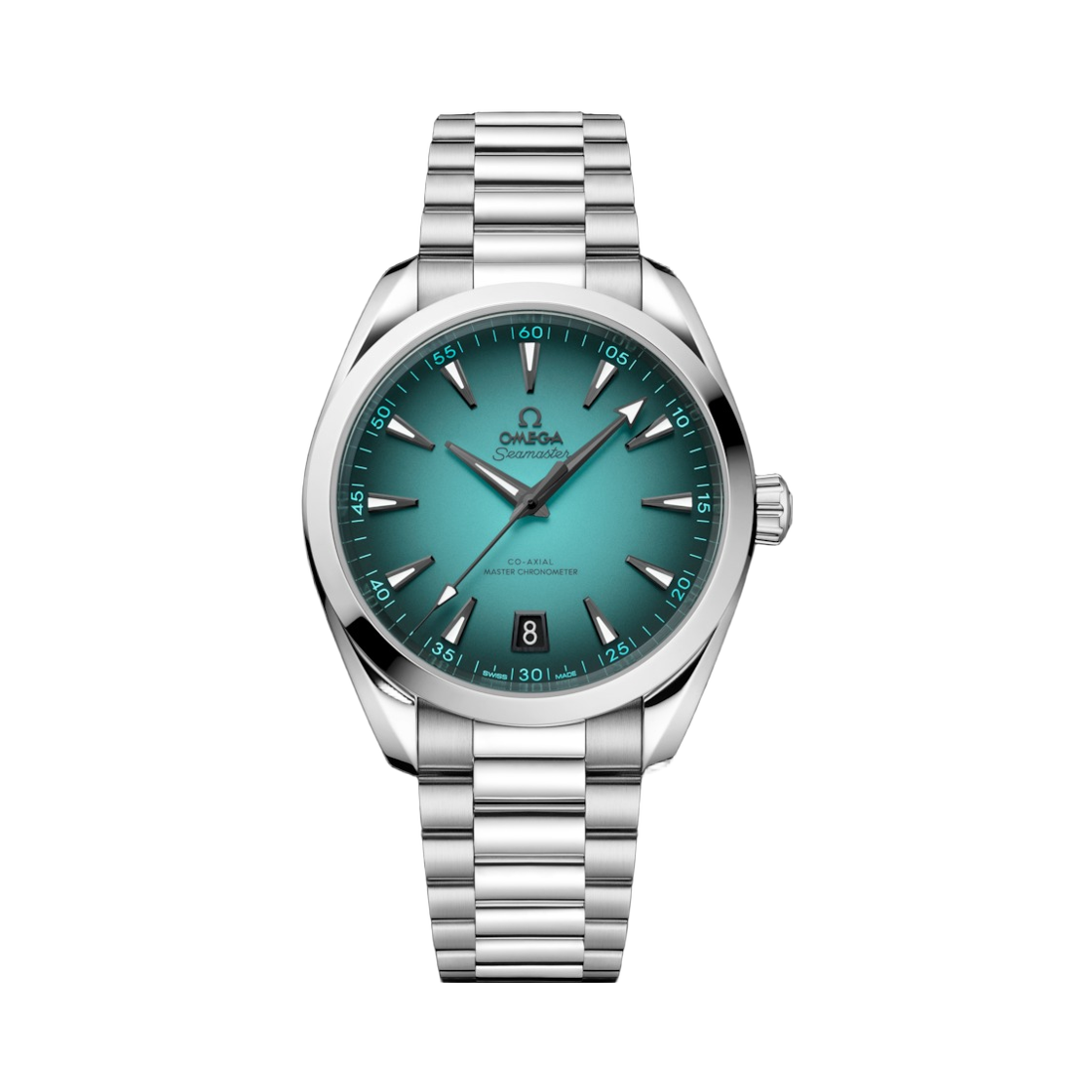 22010412103006 Omega Seamaster Aqua Terra 150M Automatic Co Axial Master Chronometer 41mm Steel Turquoise (Transparent Caseback Ver.)