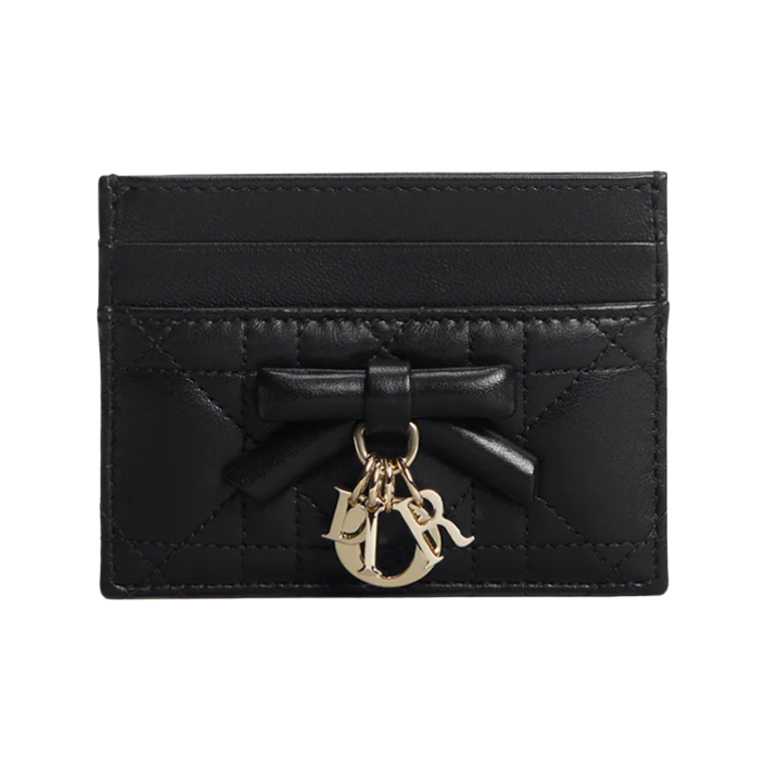 S2604OUQA-M900 Dior Lady Dior Freesia Card Holder Cannage Lambskin Black