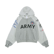 Protocol Index Reconstructed Zip Hoodie Melange Grey