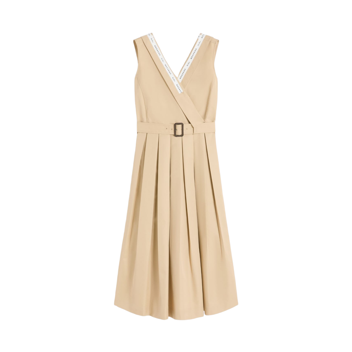 CONO-003 (W) Weekend Max Mara Water-Repellent Gabardine Cono Dress Beige